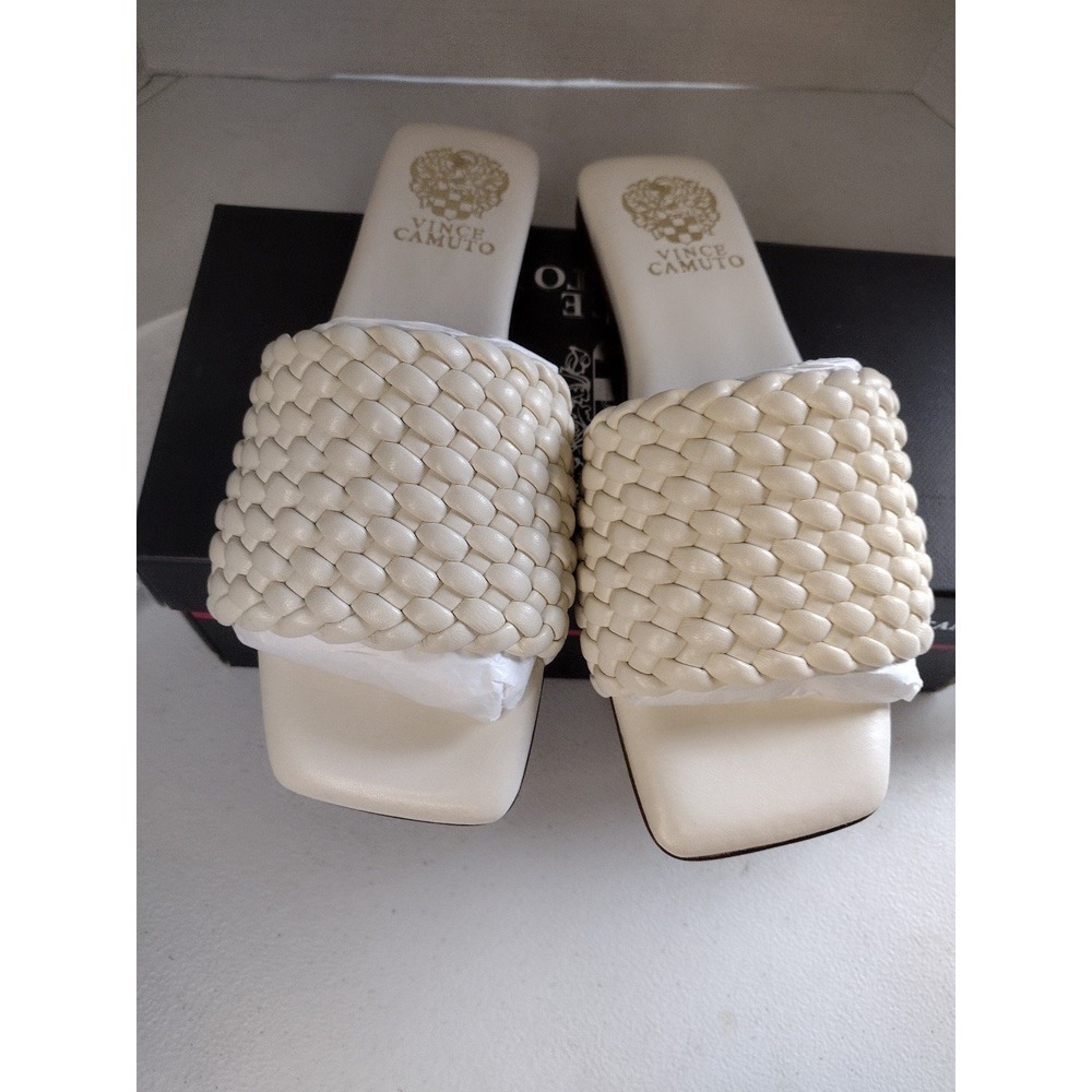 Vince Camuto Arissa Creamy White Woven Slides‎ Sandals Women 7 - Picture 2 of 6